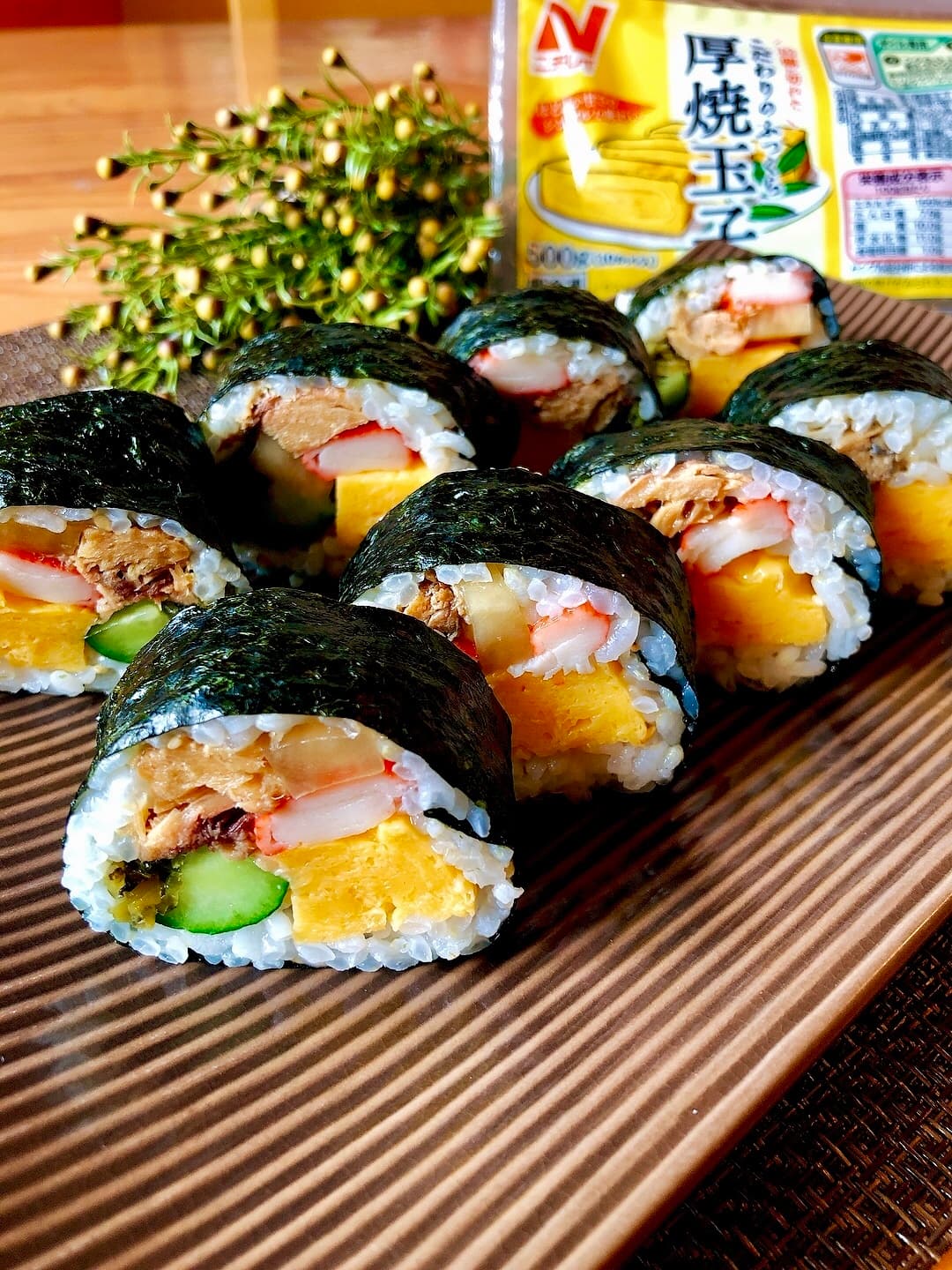 厚焼玉子の五目太巻の完成写真