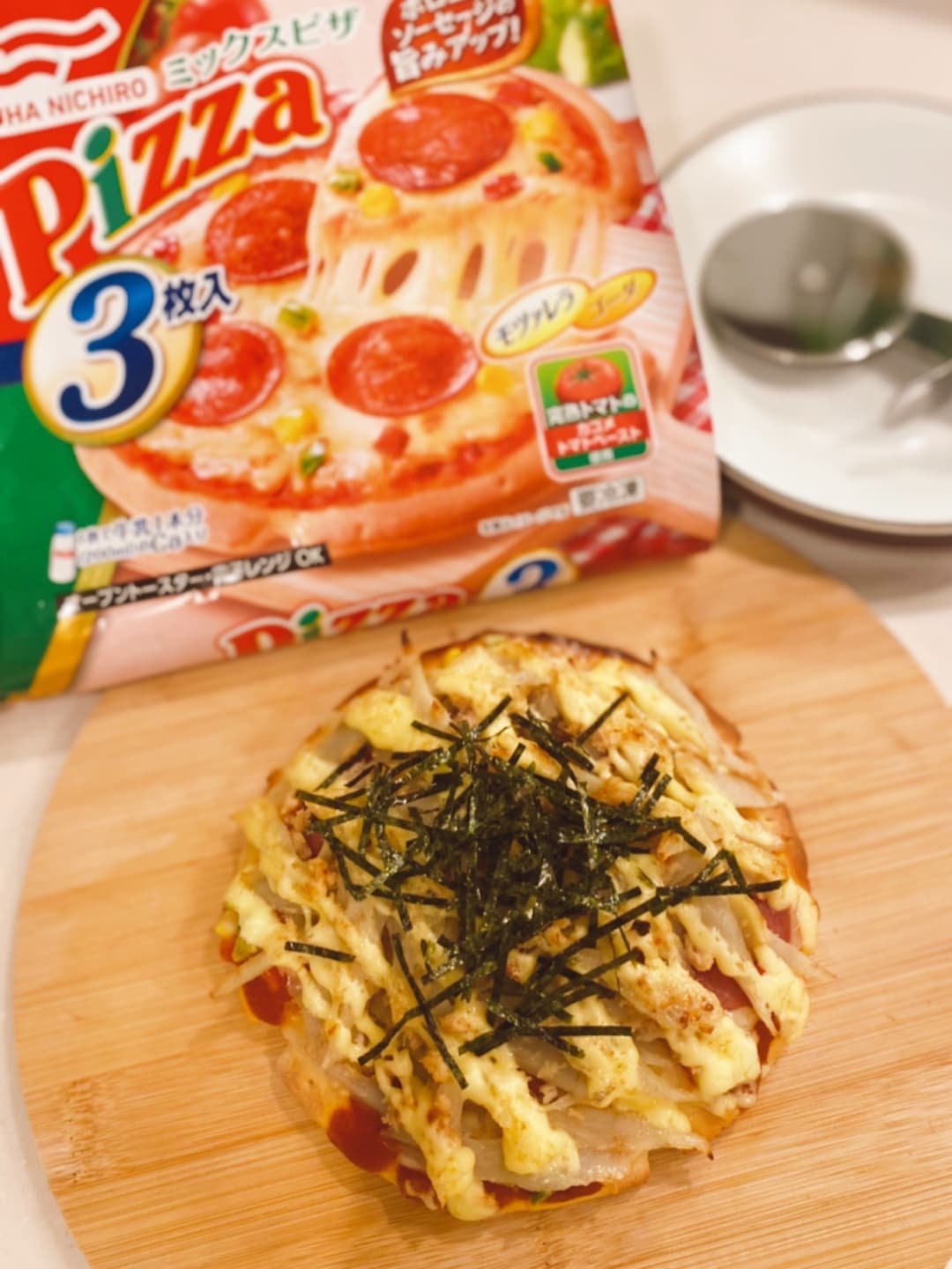 ゴボウとツナのマヨネーズpizzaの完成写真