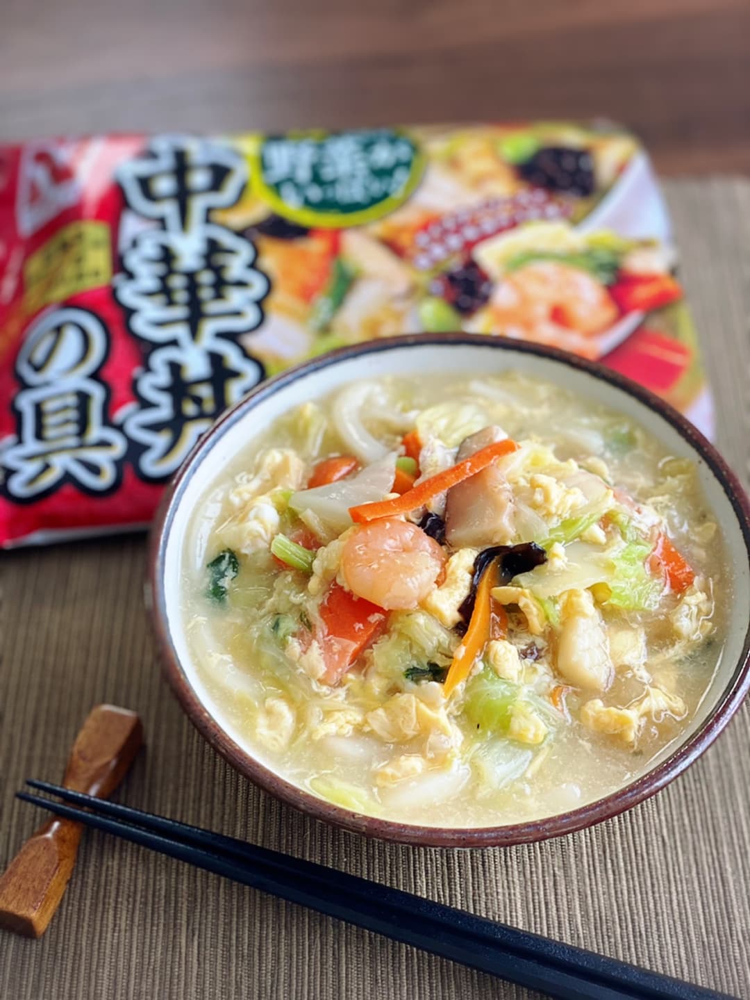 中華たまごうどんの完成写真