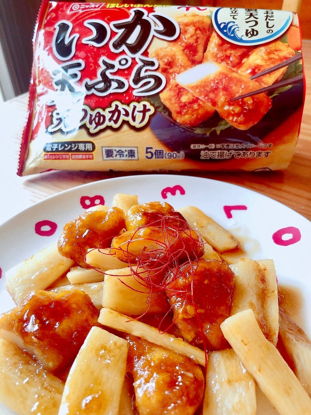 いかと長芋の甘酢炒めの完成写真