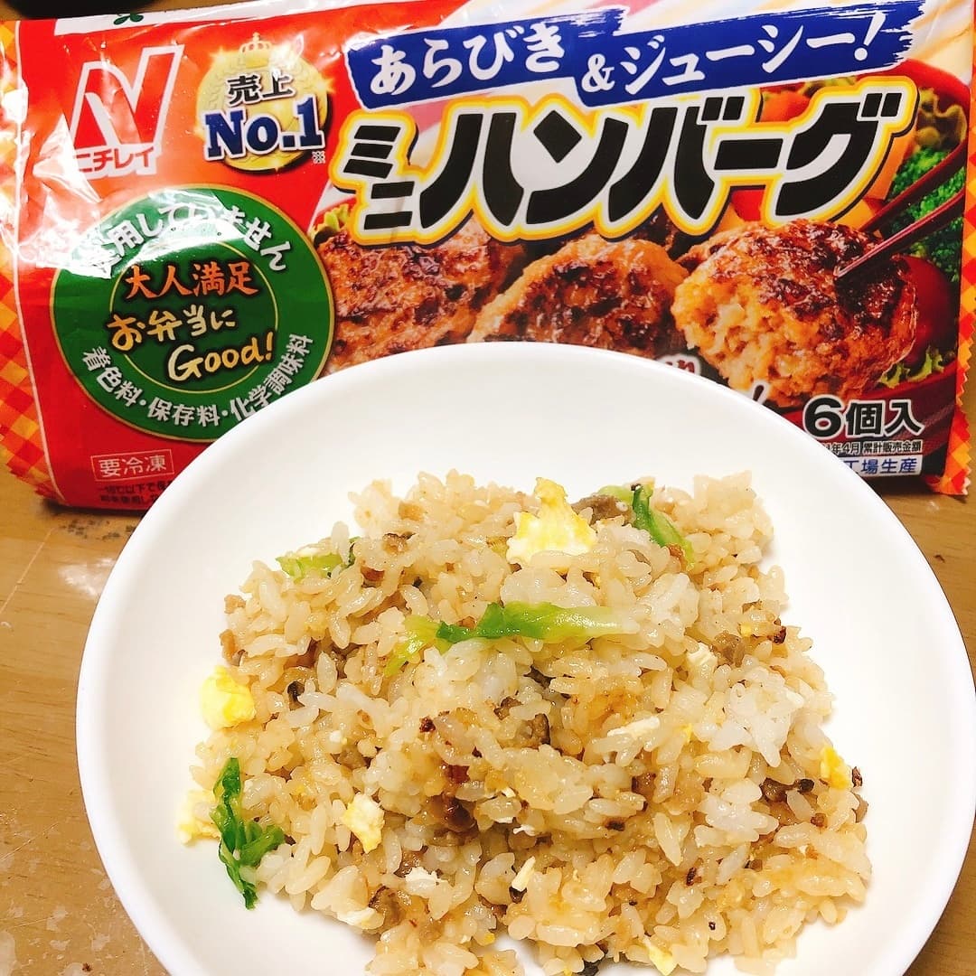 ハンバーグ炒飯の完成写真