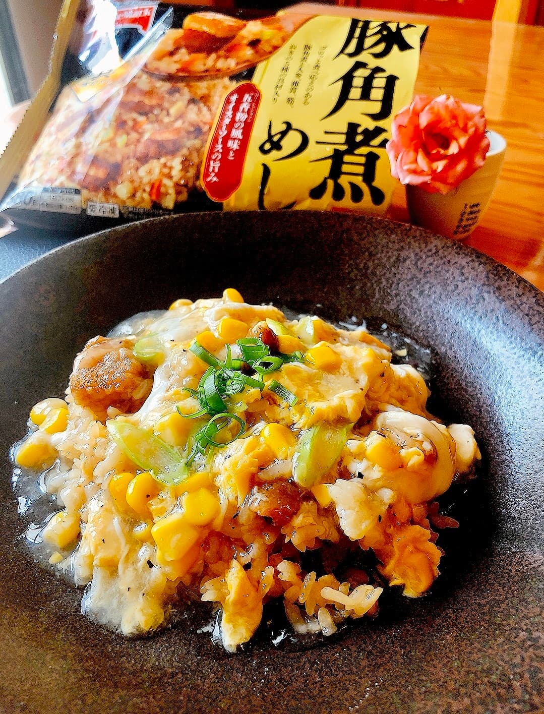 角煮めしの卵あんかけの完成写真
