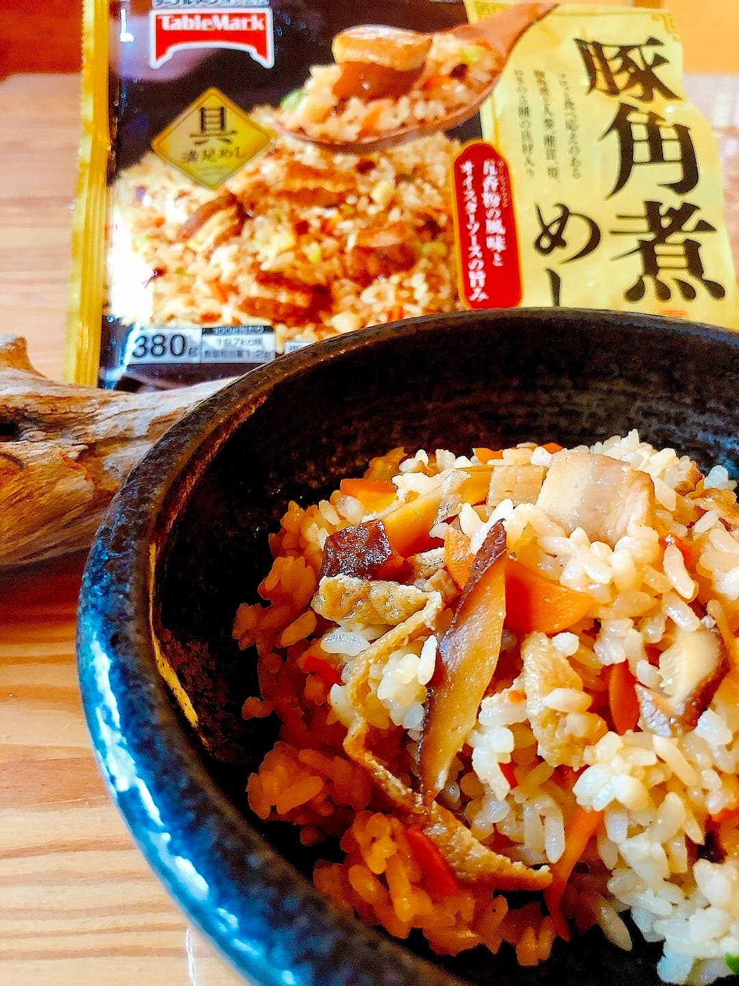 豚角煮めしのおこわ風の完成写真