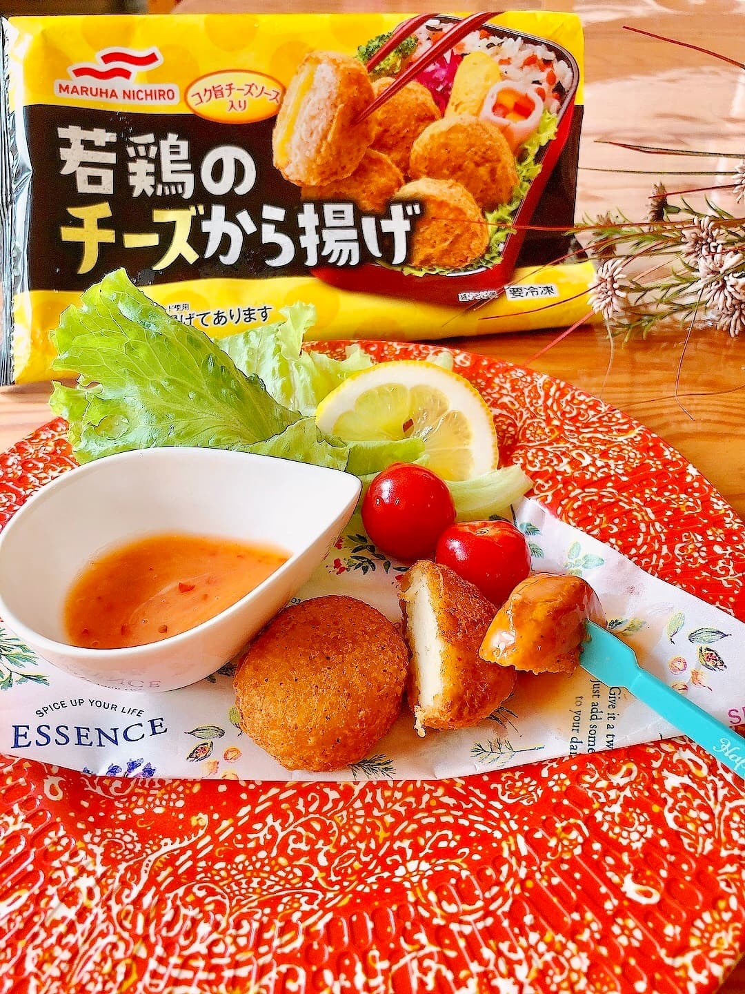 チーズから揚げスイートチリマヨソースの完成写真