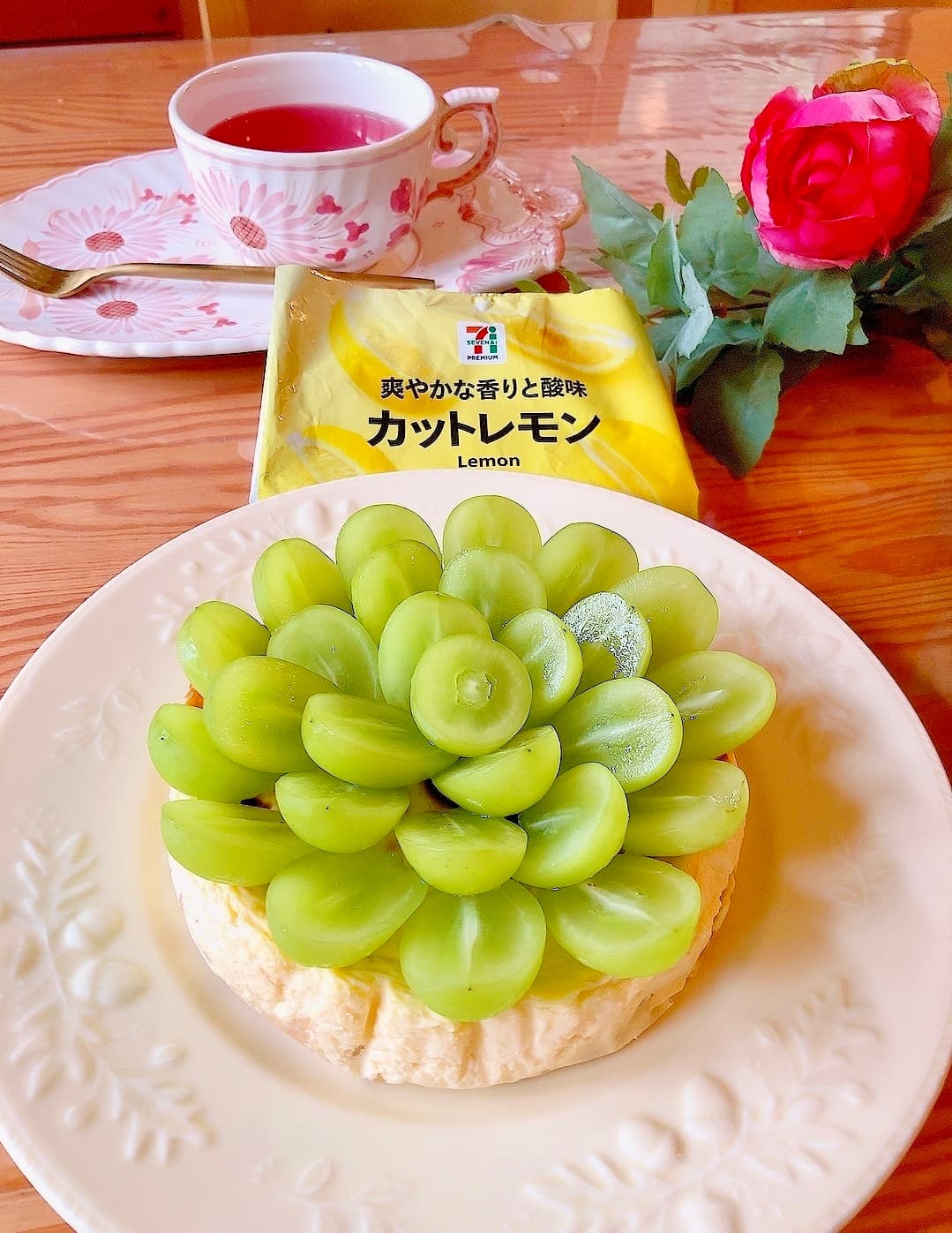 あっさりシャインマスカットケーキの完成写真