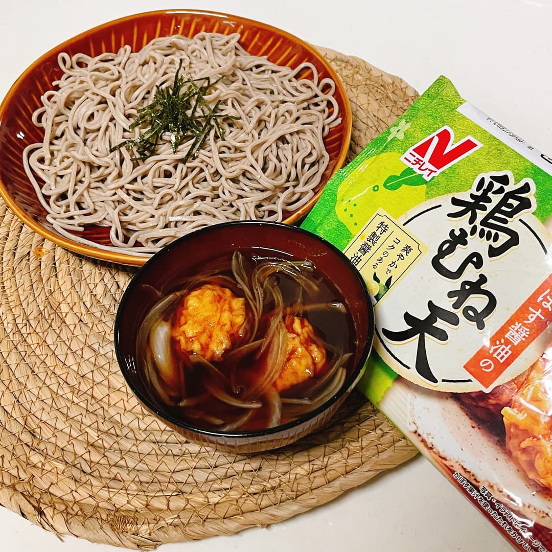 鶏むね天の南蛮そばの完成写真