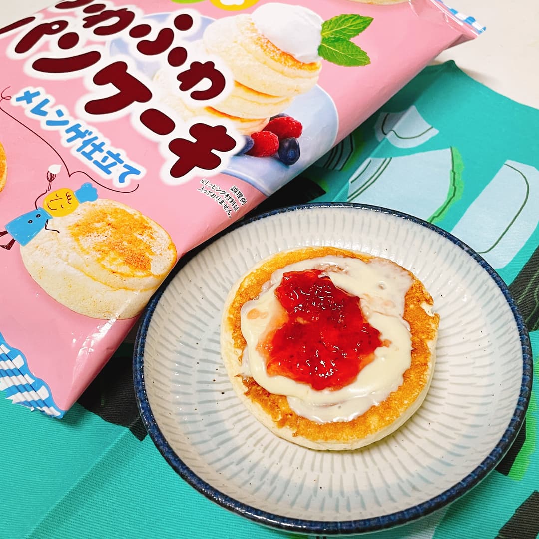 ふわふわチョコいちごパンケーキの完成写真