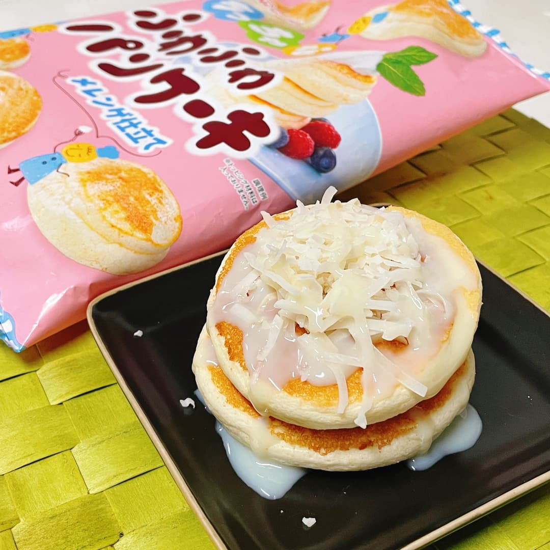 ふわふわパンケーキココナッツミルク仕立ての完成写真