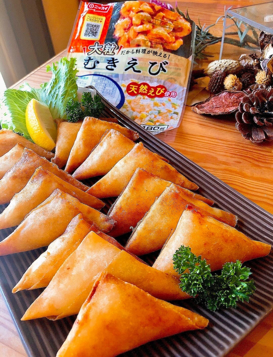 海老とはんぺんの三角揚げの完成写真