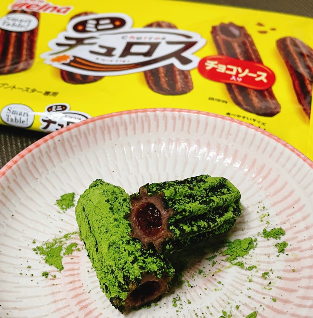 チョコソース抹茶チュロスの完成写真