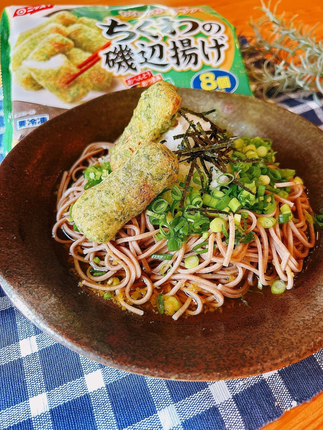 ちくわ天のさっぱり冷やし蕎麦の完成写真