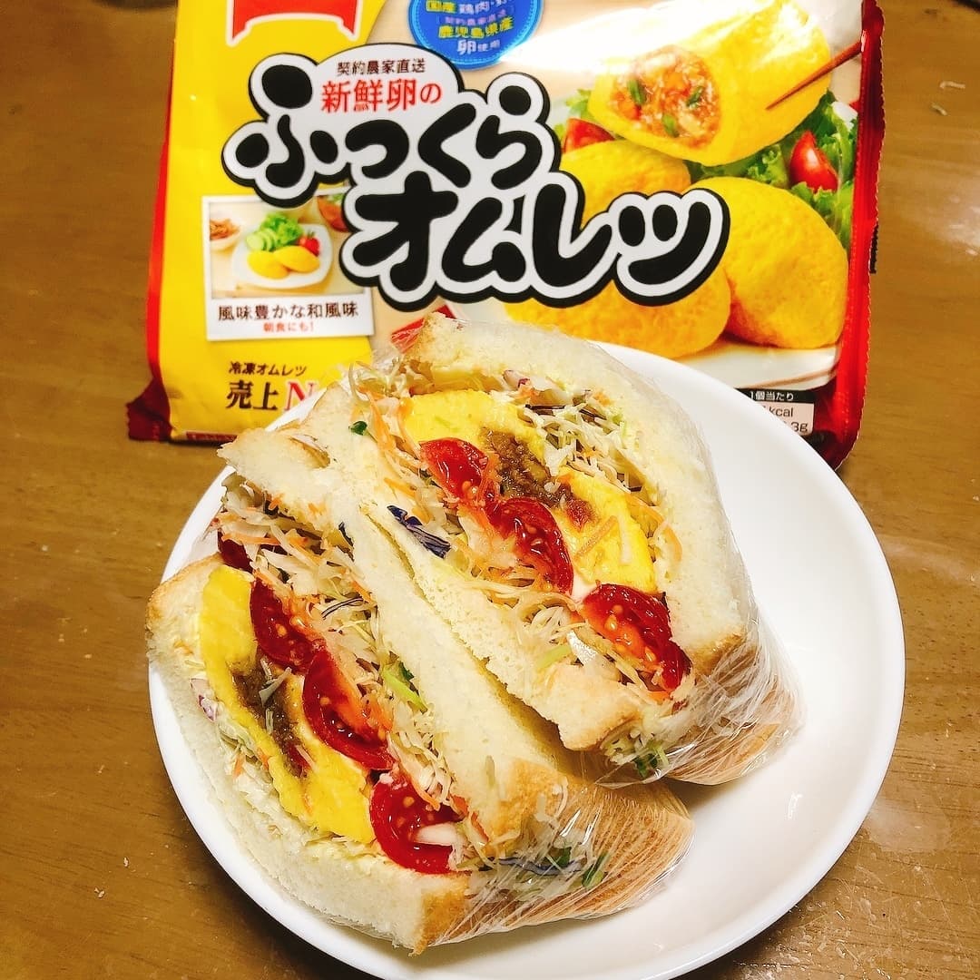 オムレツサンドの完成写真