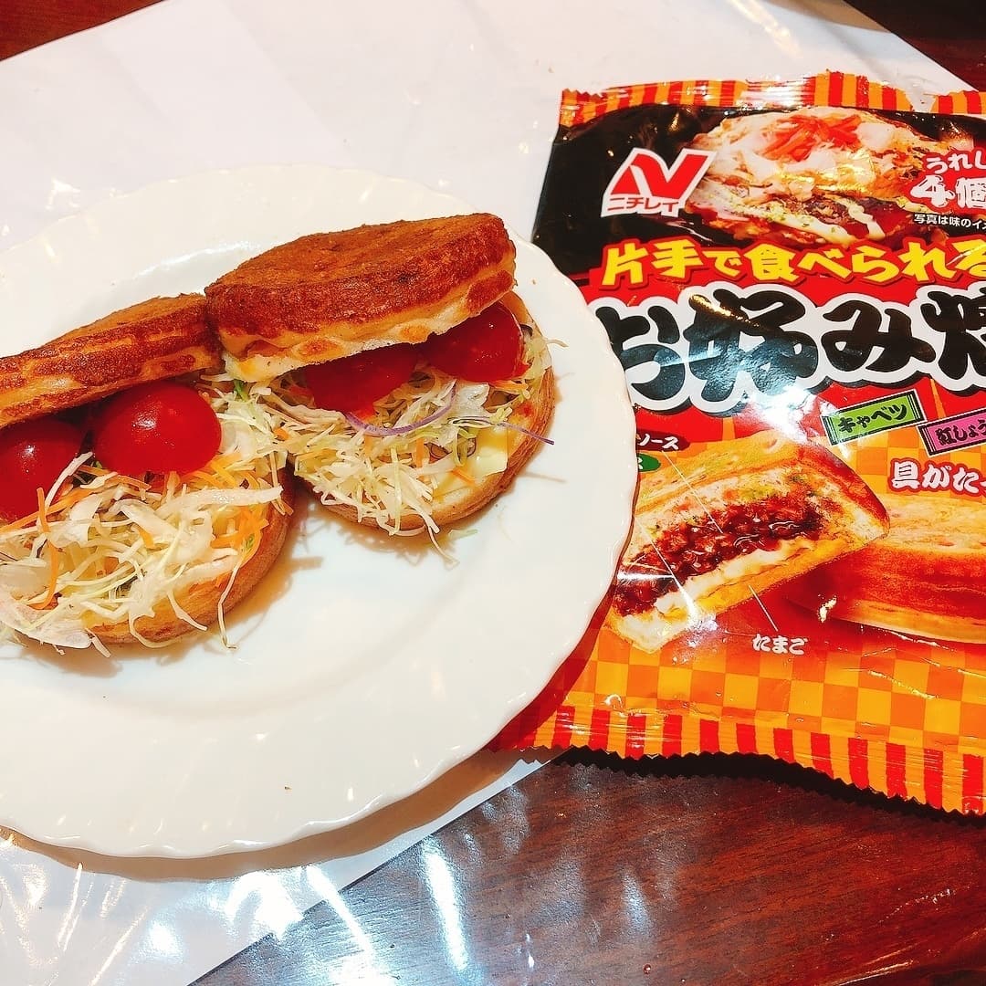 お好み焼きサンドの完成写真
