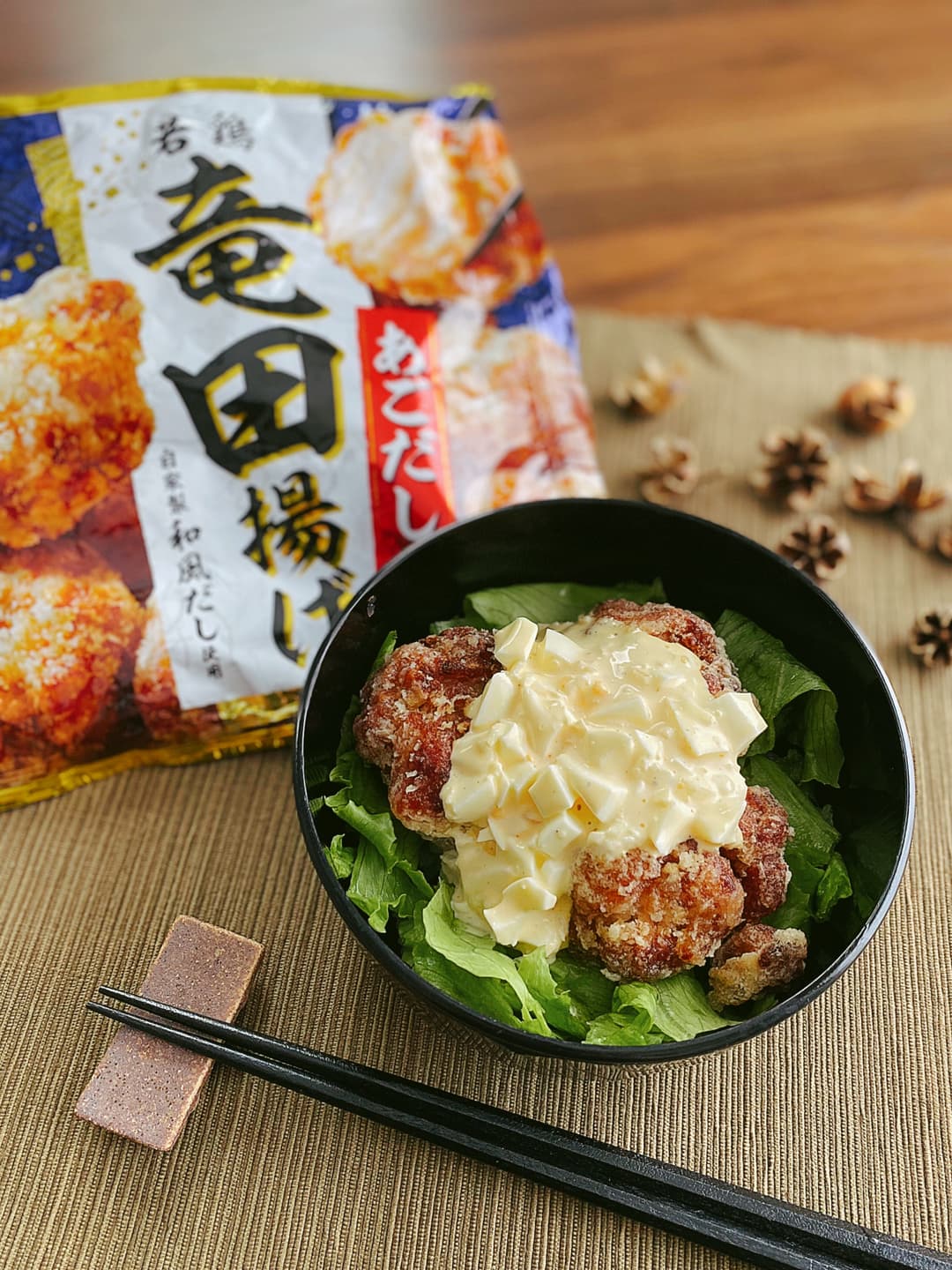 若鶏竜田揚げのタルタル丼の完成写真
