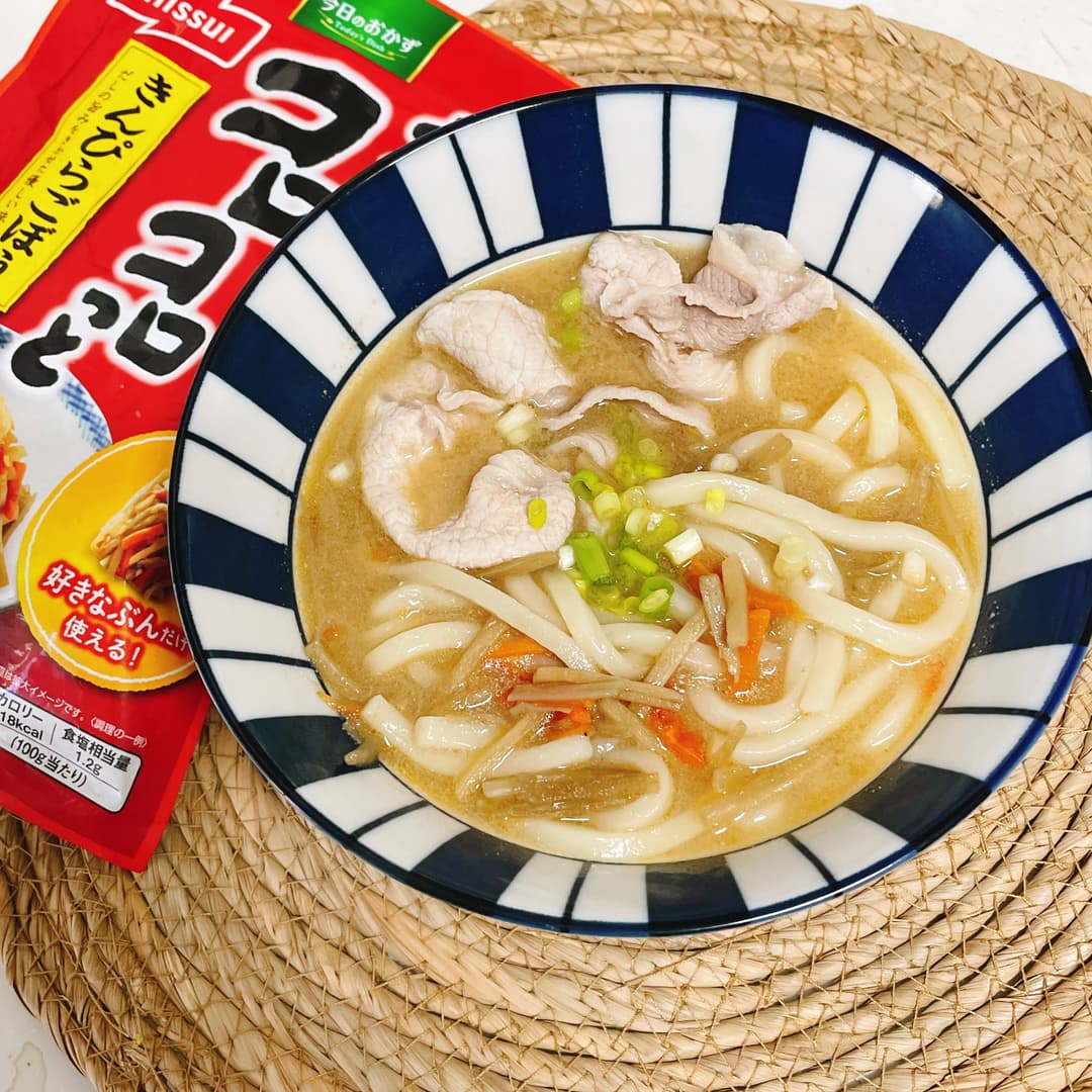 きんぴら豚汁うどんの完成写真
