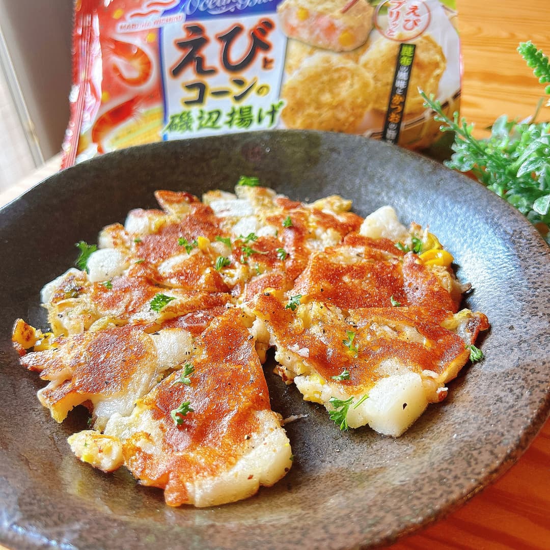 海老と餅のチーズ焼きの完成写真