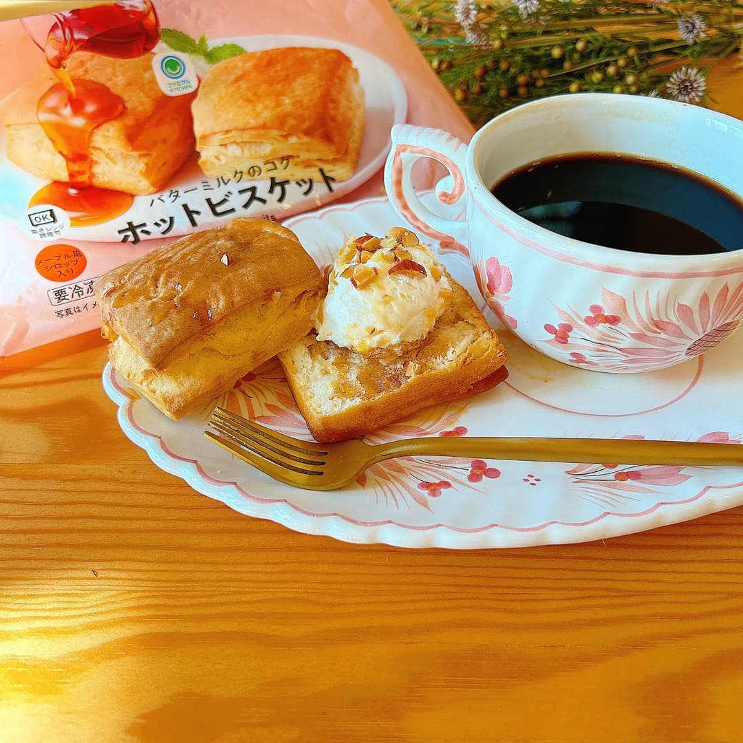バニラアイスのホットビスケットの完成写真