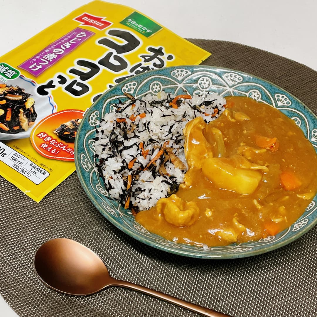 カレーひじきライスの完成写真