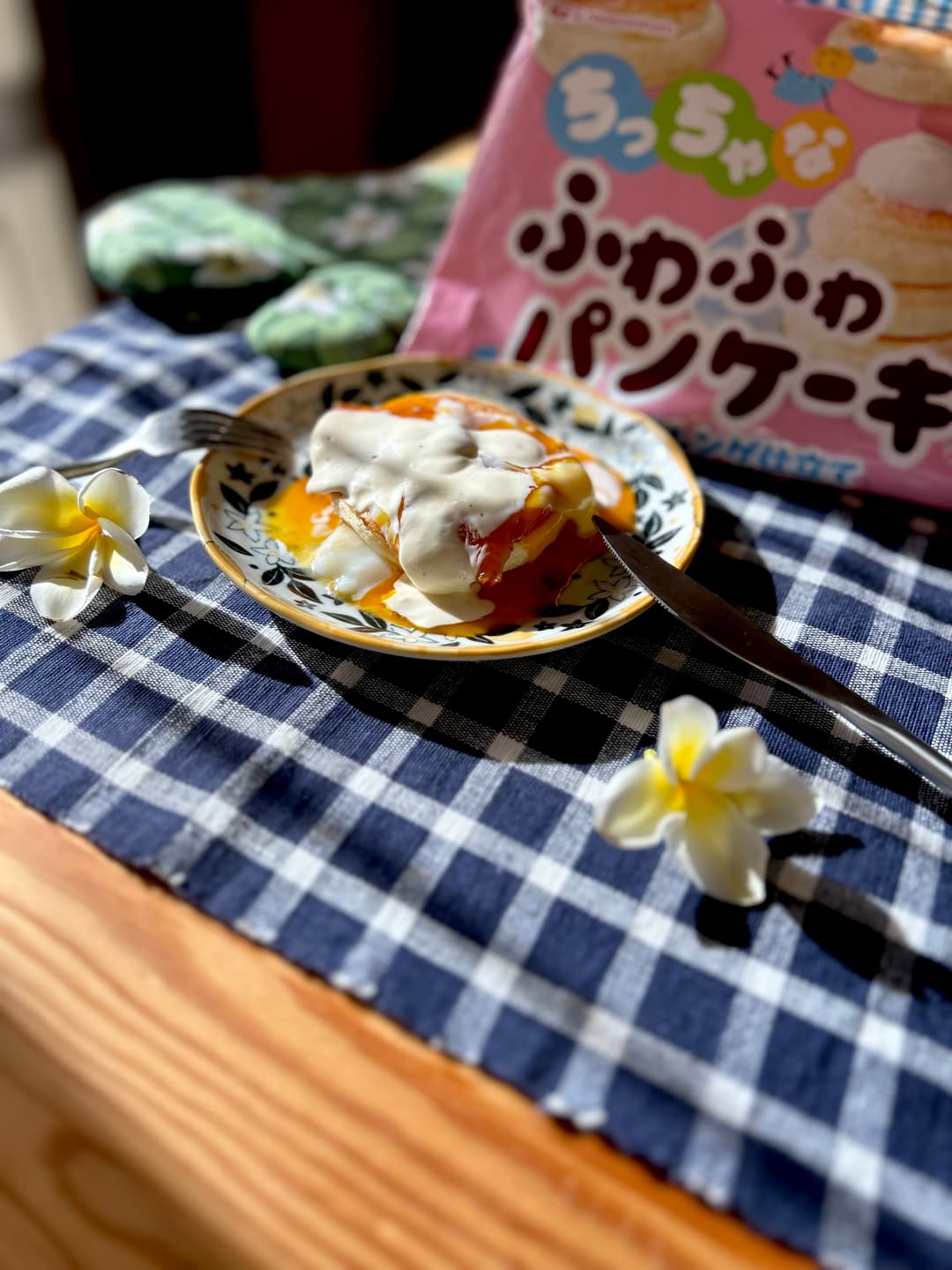 エッグベネティクトパンケーキの完成写真