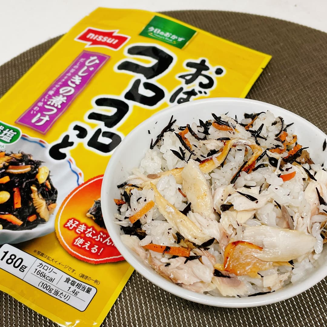 焼きサバひじき飯の完成写真