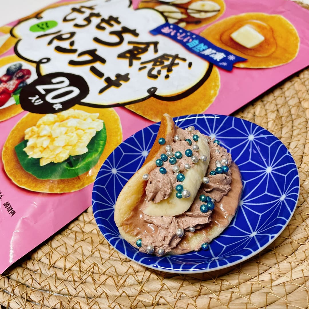 バナナオムレット風もちもちパンケーキの完成写真