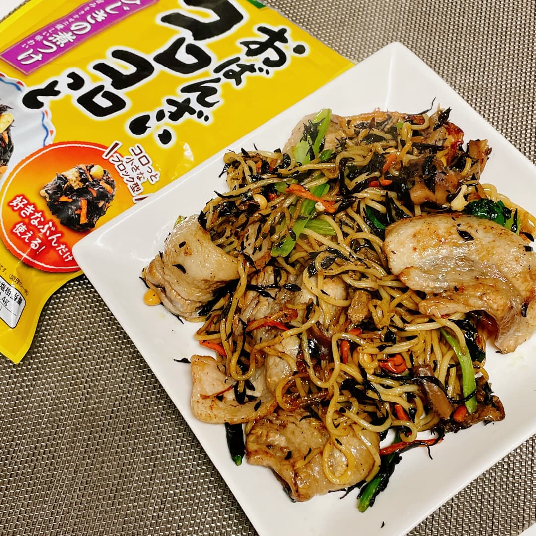 ひじきのソース焼きそばの完成写真