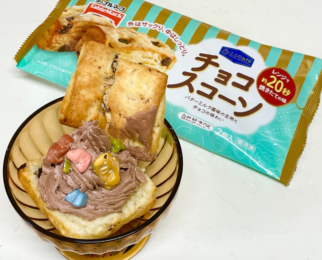 チョコスコーンパフェの完成写真