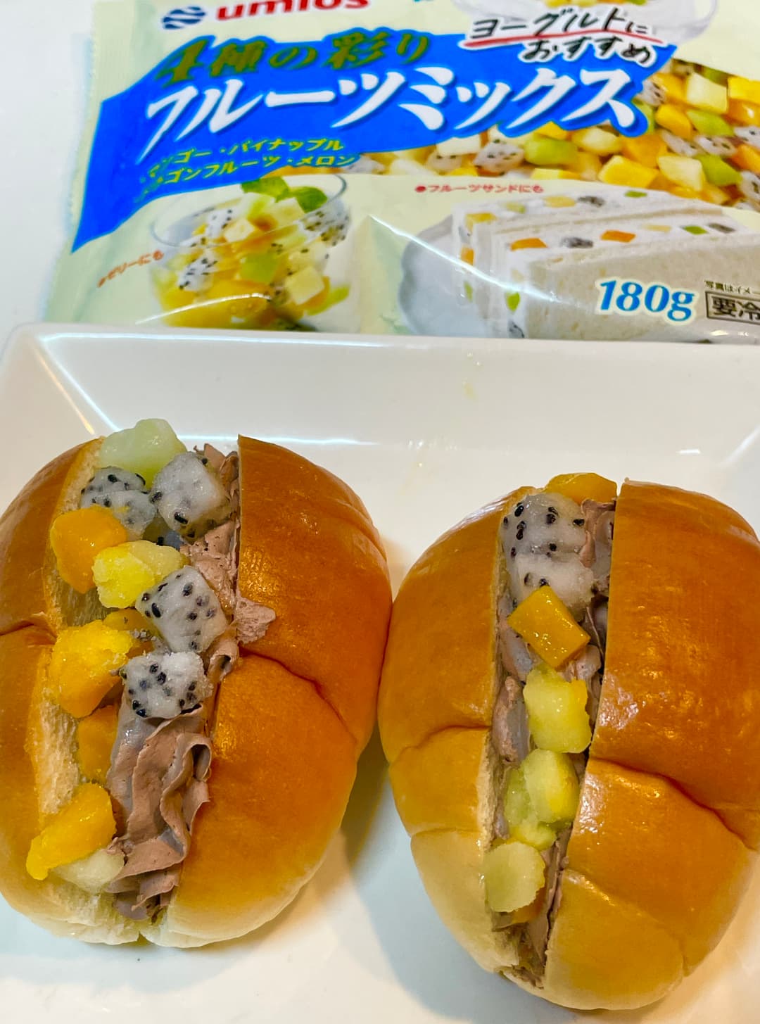 フルーツミックスチョコホイップサンドの完成写真