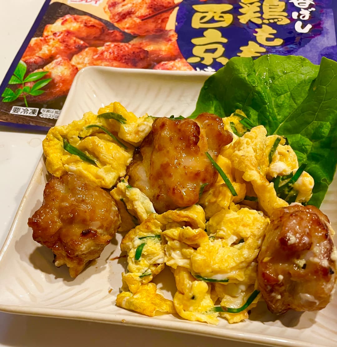 鶏ももニラ玉炒めの完成写真