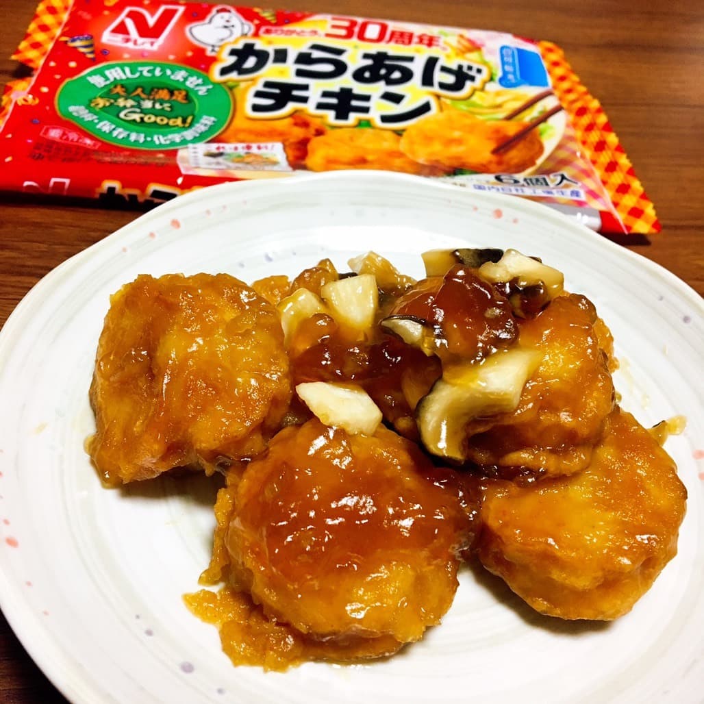 からあげチキンの甘酢あんかけの完成写真