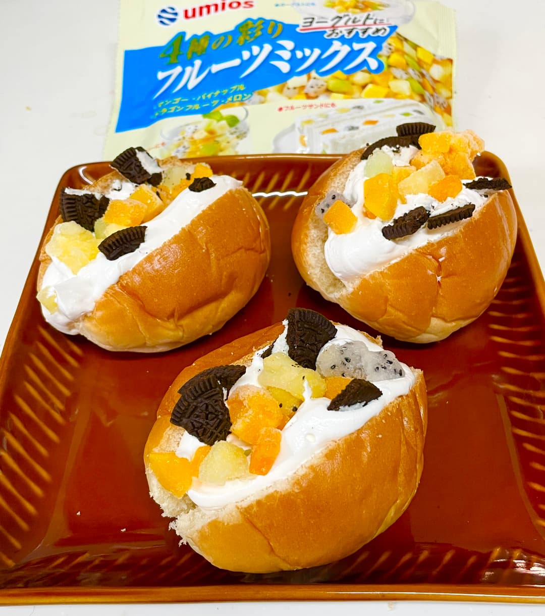 フルーツミックスオレオサンドの完成写真