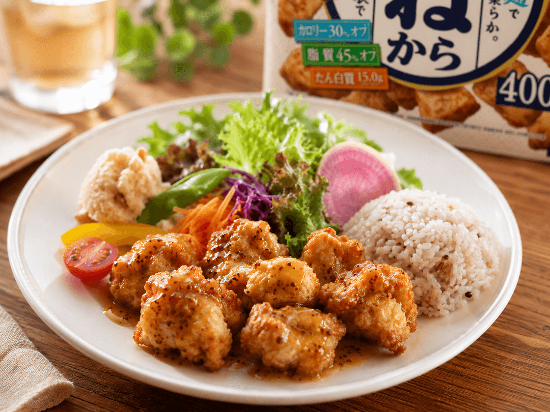 カフェ風♡むねからのハニーマスタードチキンプレートの完成写真