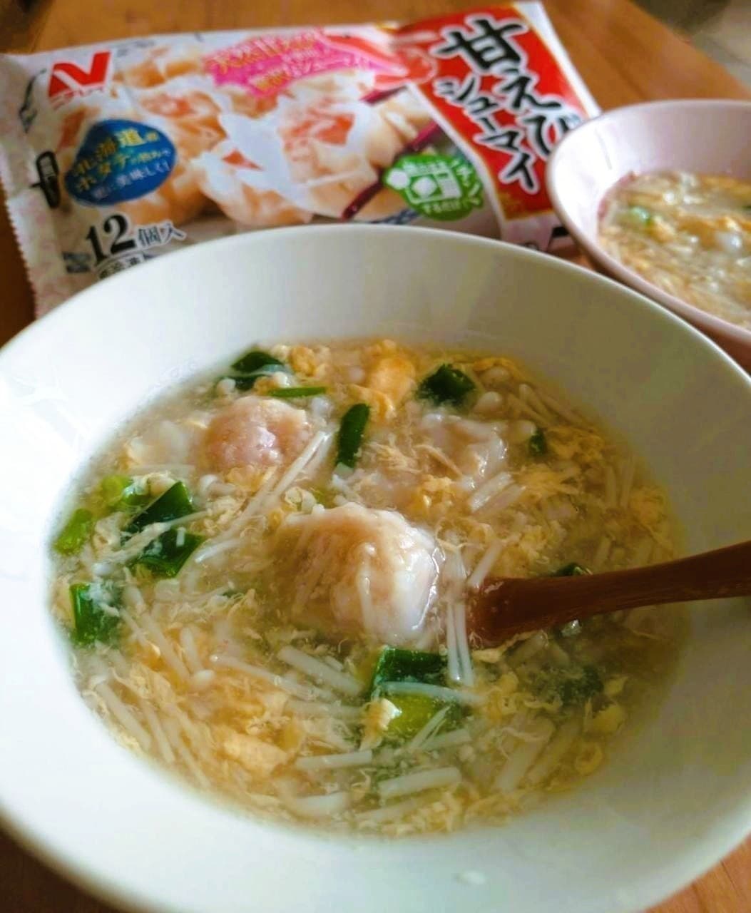 「甘えびシューマイ」の卵スープの完成写真