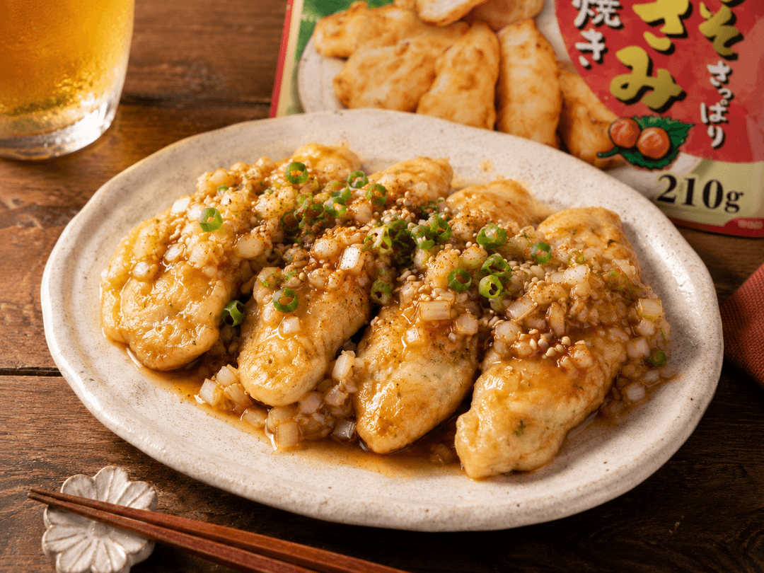 梅しそさっぱりささみ焼きの居酒屋風ねぎポン酢♡の完成写真