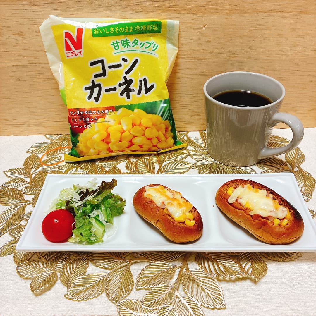 コーンマヨパンの完成写真