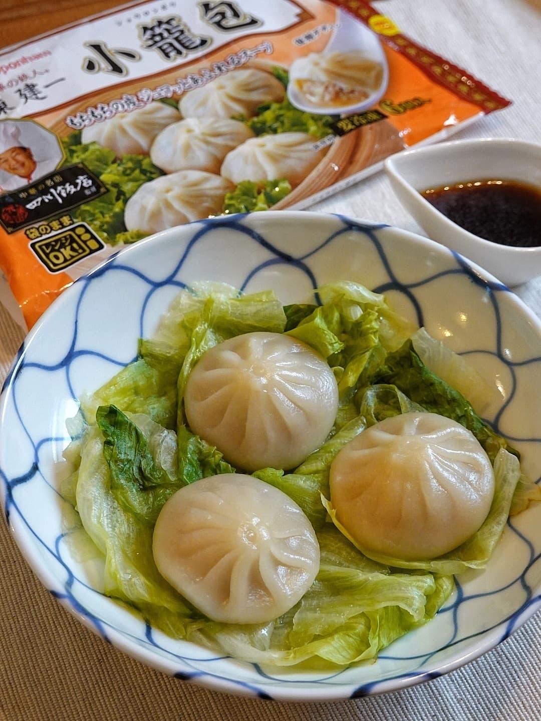 黒酢ダレの蒸しレタス小籠包の完成写真