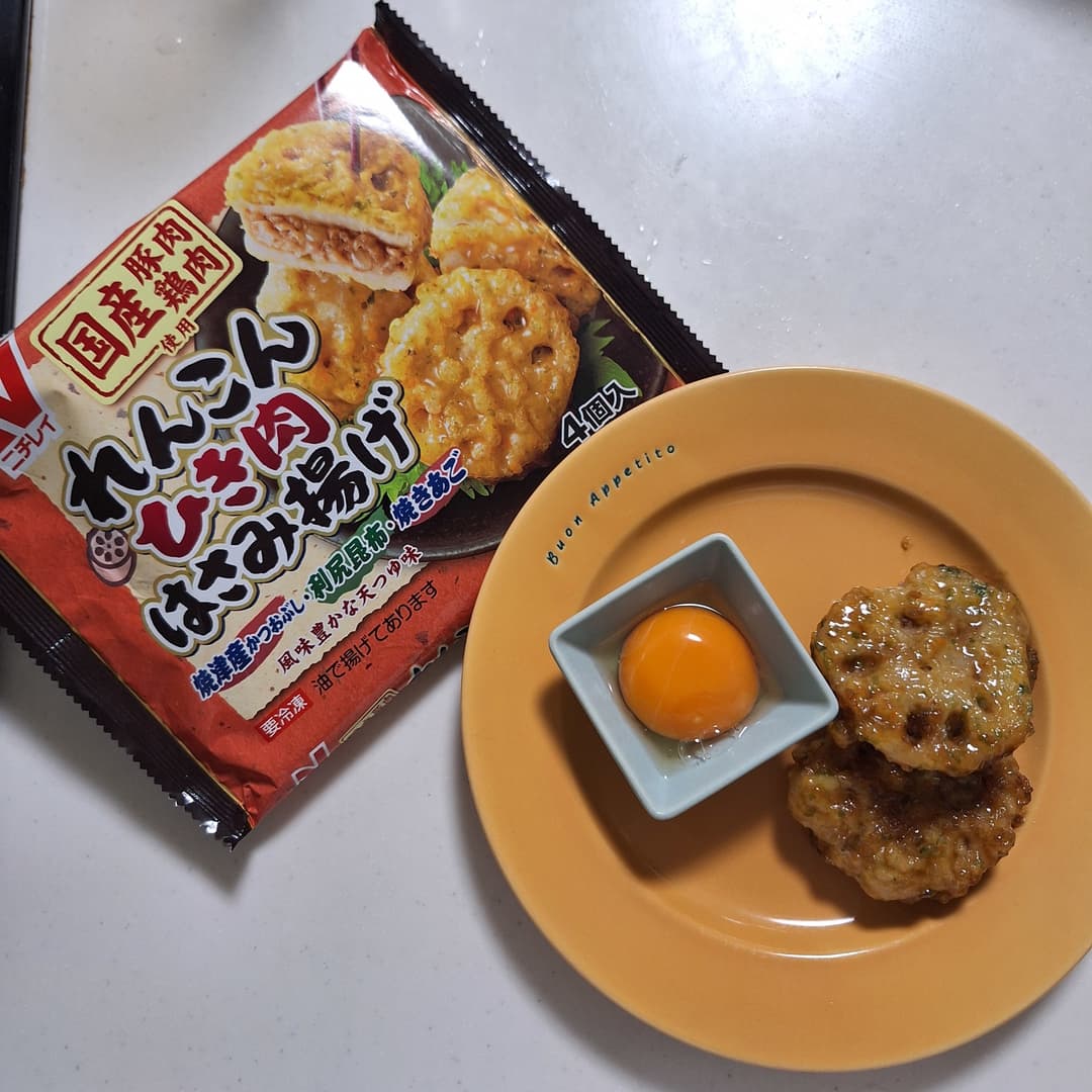 れんこんとひき肉のおつまみつくね風の完成写真