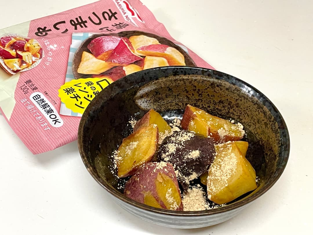 揚げさつまいも粒あんきな粉の完成写真