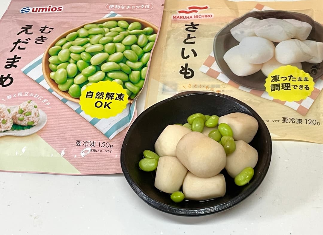 むきえだまめとさといもの煮物の完成写真