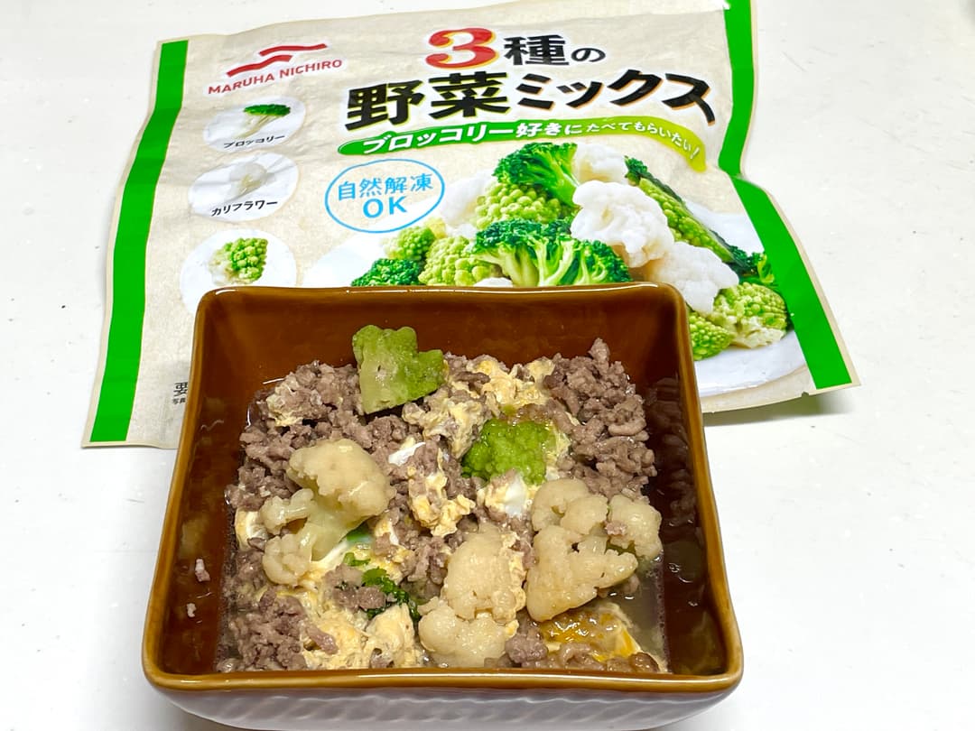 ブロッコリーとひき肉の卵とじの完成写真