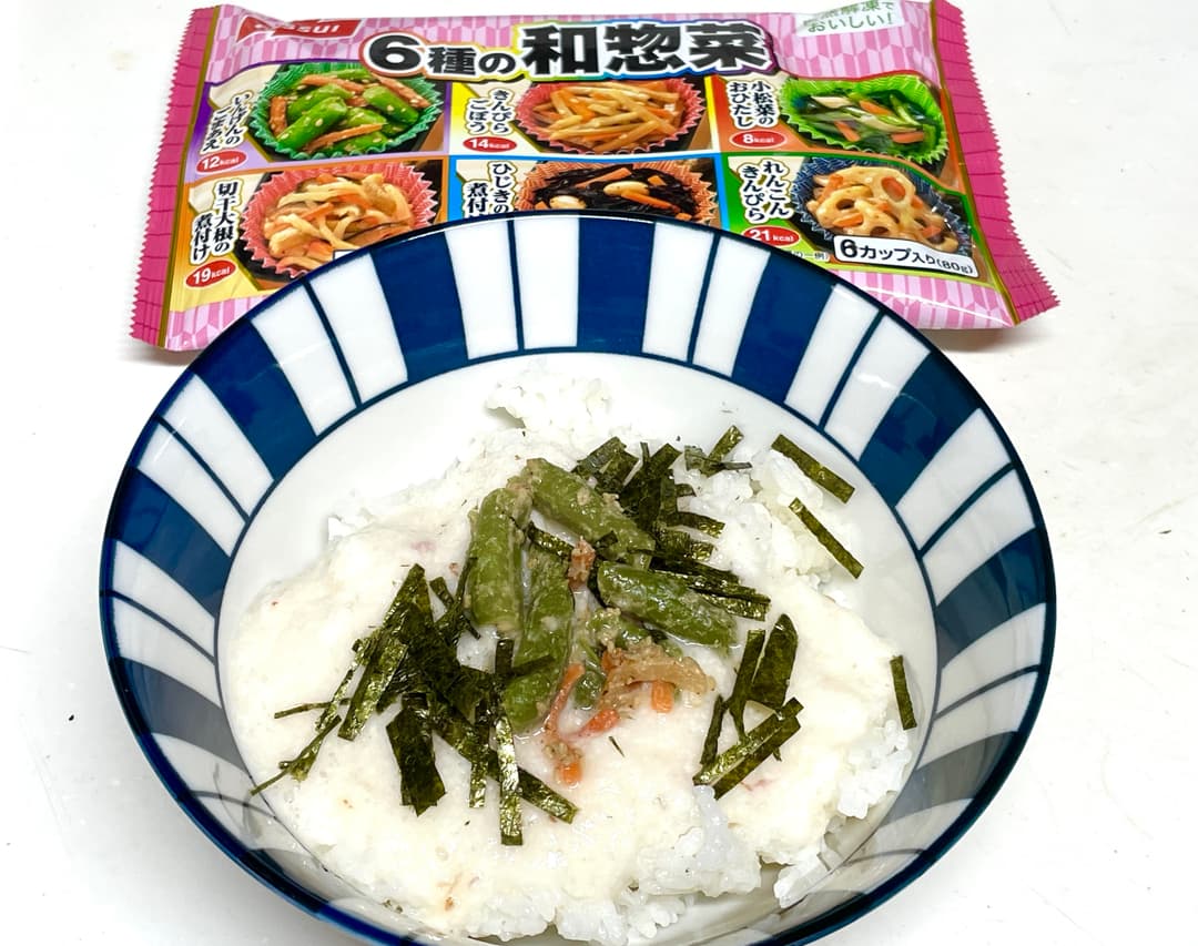 いんげんのごま和えの山かけの完成写真