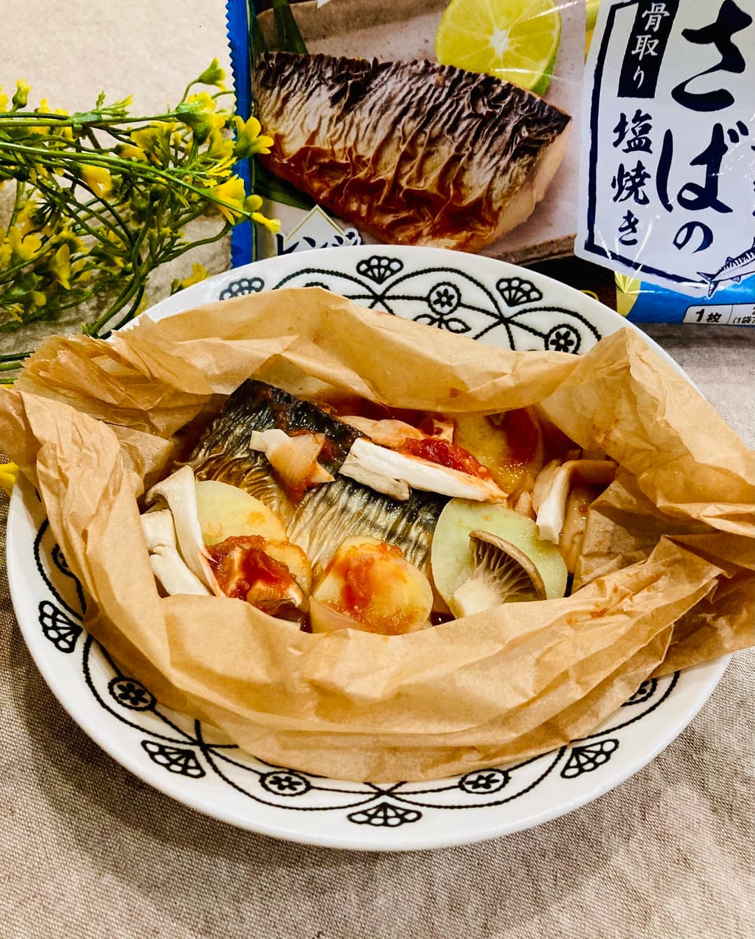 塩さばのケチャップ蒸しの完成写真