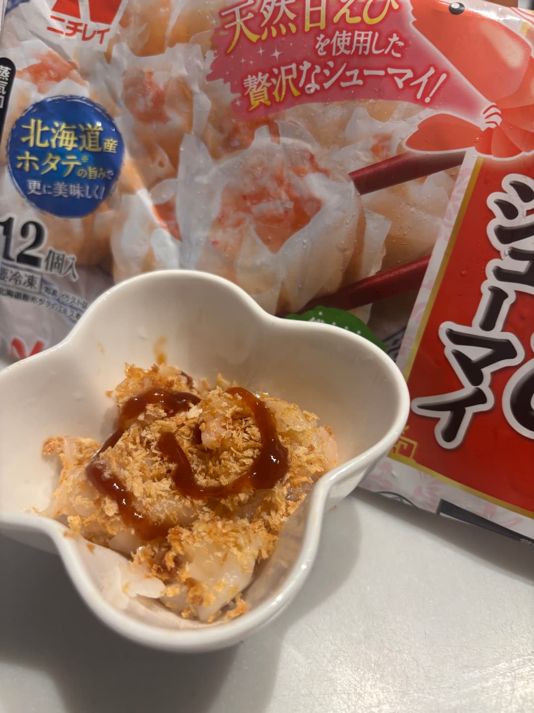 えびシューマイでえびカツ風の完成写真