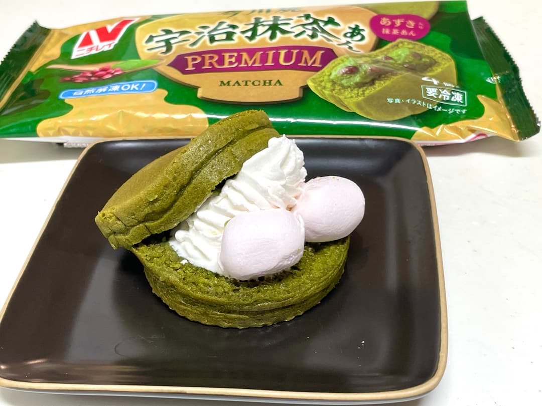 今川焼宇治抹茶あんホイップマシュマロの完成写真