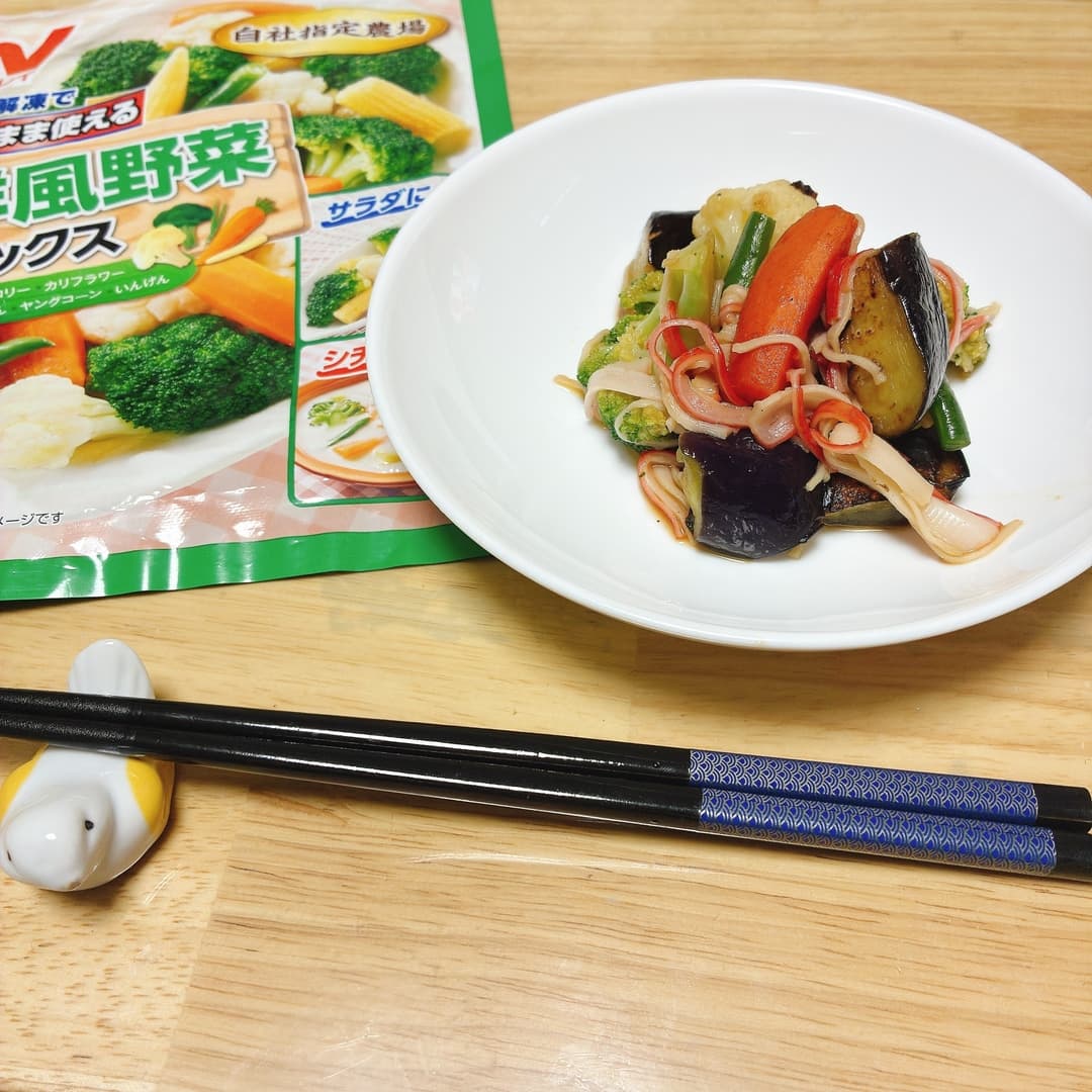 野菜ミックス炒めの完成写真