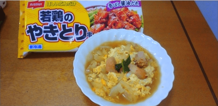 やきとりお手軽卵とじの完成写真