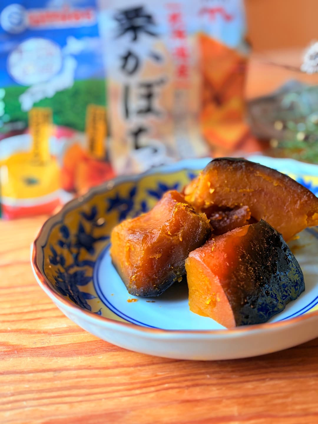 炊飯器でかぼちゃの煮物の完成写真