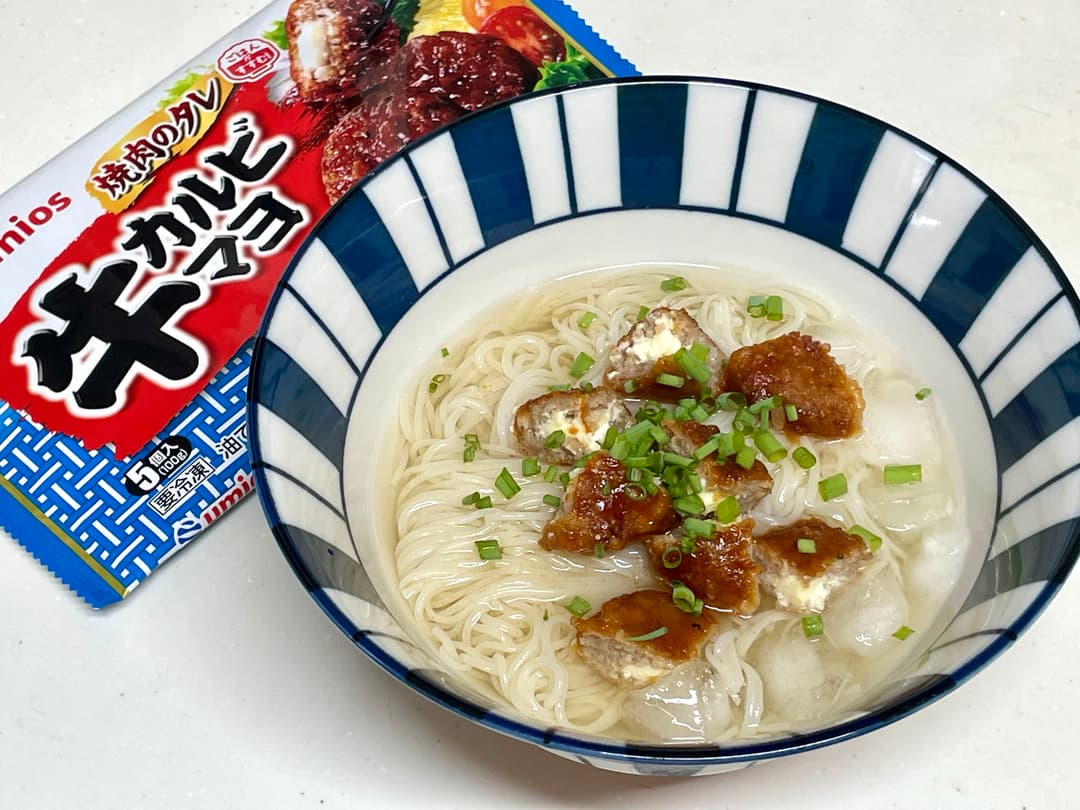 牛カルビマヨ冷麺の完成写真