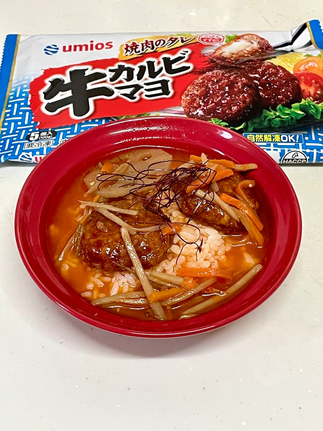 牛カルビマヨクッパ　갈비국밥の完成写真