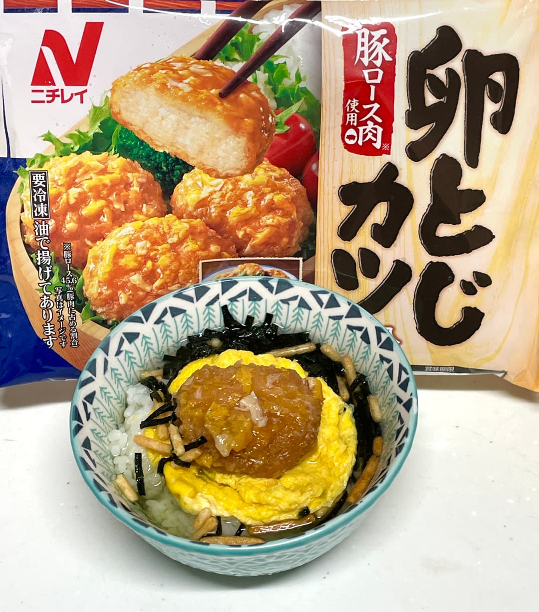 卵とじカツとレンジ出汁卵のお茶漬けの完成写真